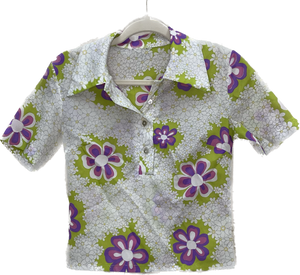 vintage floral short sleeve top