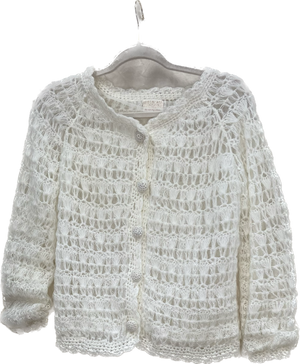 white hand crocheted sweater